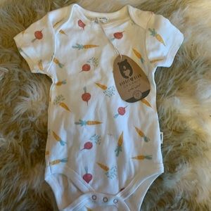 Rabbit and Bear Short Sleeved Vegetable Onesie 6-9 Months